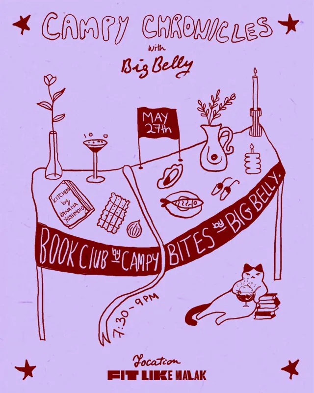 Poster: Campy Chronicles book club with Big Belly bites