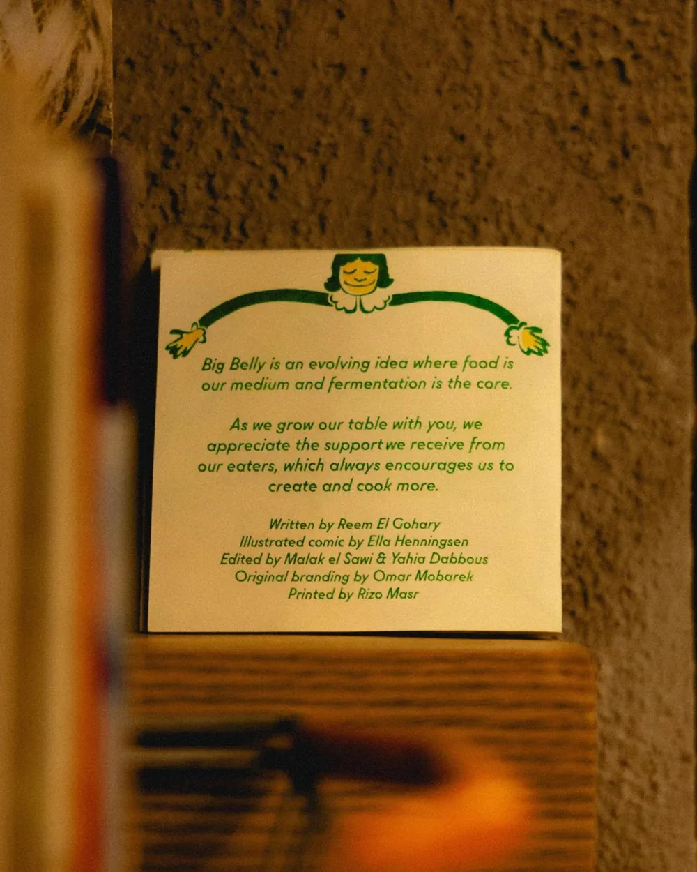 The zine's back page with its credits