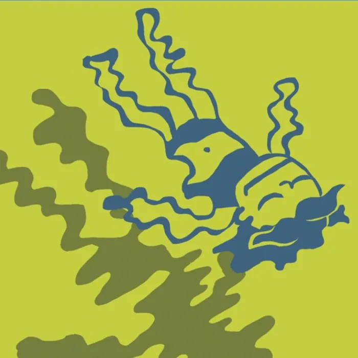 Vol. 2 sneak peek: two figures diving through wavy seaweed